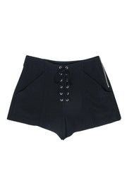 Current Boutique-A.L.C. - Black Lace-Up High-Waisted Shorts Sz 2