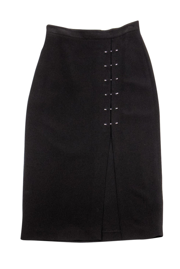 Current Boutique-A.L.C. - Black Midi Skirt w/ Gunmetal Barbells Sz 4