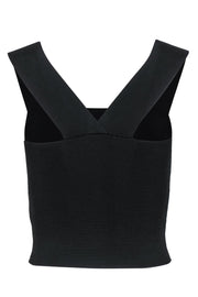 Current Boutique-A.L.C. - Black Ribbed Sleeveless Crop Tank Sz XS