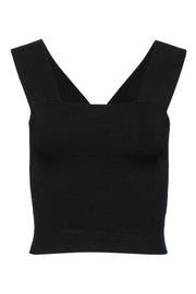 Current Boutique-A.L.C. - Black Ribbed Sleeveless Crop Tank Sz XS