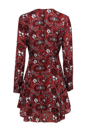 Current Boutique-A.L.C. - Brick Red Paisley Dress w/ Black & White Floral Details Sz 6