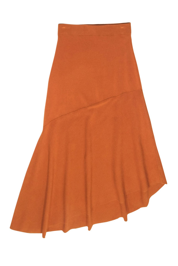 Current Boutique-A.L.C. - Burnt Orange Knit Sweater Skirt w/ Asymmetrical Hem and Slit Sz S
