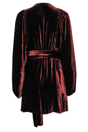 Current Boutique-A.L.C. - Cognac Velvet Dolman Sleeve "Carlo" Wrap Dress Sz 4