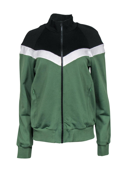 Current Boutique-A.L.C. - Green, Black & White Zip-Up Jacket Sz L