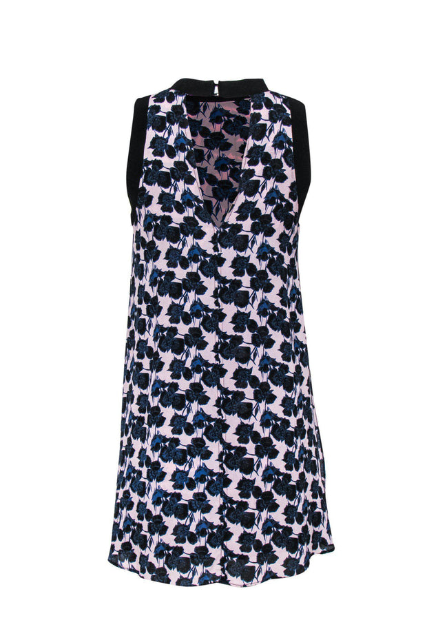 Current Boutique-A.L.C. - Pink & Blue Floral Print Silk Shift Dress Sz 2