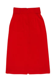 Current Boutique-A.L.C. - Red Belted Midi Skirt w/ Front Slit Sz 6
