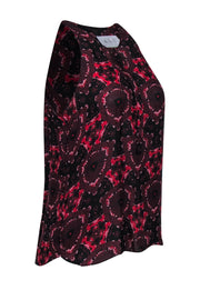 Current Boutique-A.L.C. - Red & Black Printed Sleeveless Silk Tank Sz S