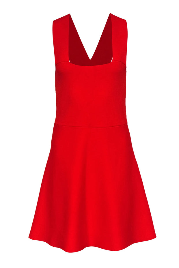 Current Boutique-A.L.C. - Tomato Red Sleeveless Bandage Fit & Flare Dress Sz L