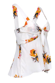 Current Boutique-A.L.C. - White Tie Front Floral Print Top Sz 8