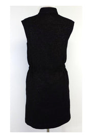 Current Boutique-A.P.C. - Black Metallic Wool Sleeveless Dress Sz 2