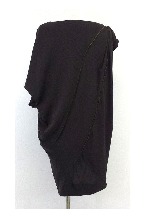 Current Boutique-Acne - Grey Draped Sleeve Zipper Dress Sz S