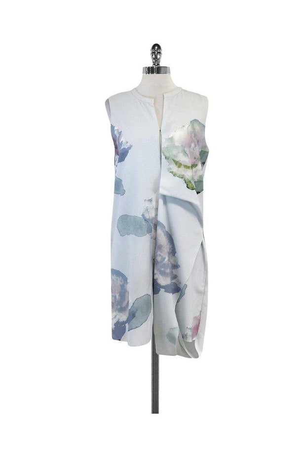 Current Boutique-Acne - Light Blue Print Sleeveless Draped Dress Sz 6