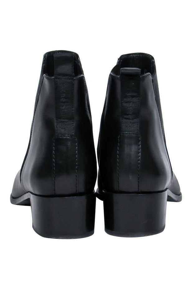Current Boutique-Acne Studios - Black Leather Block Heel Pointed Toe "Jensen" Ankle Booties Sz 9