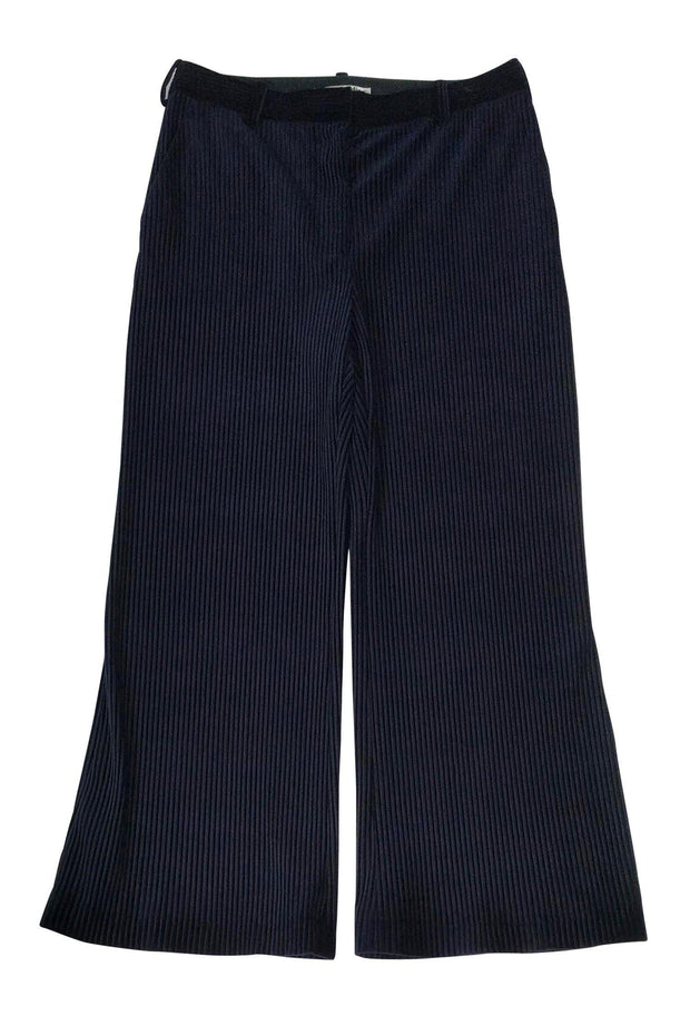 Current Boutique-Acne Studios - Navy Velvet Pleated Trousers Sz 12