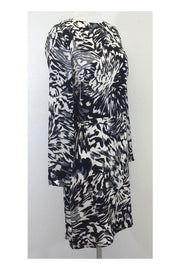Current Boutique-Adam Lippes - Black, White & Grey Long Sleeve Dress Sz 6