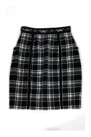 Current Boutique-Adam Lippes - Black & White Plaid Wool Skirt Sz 4