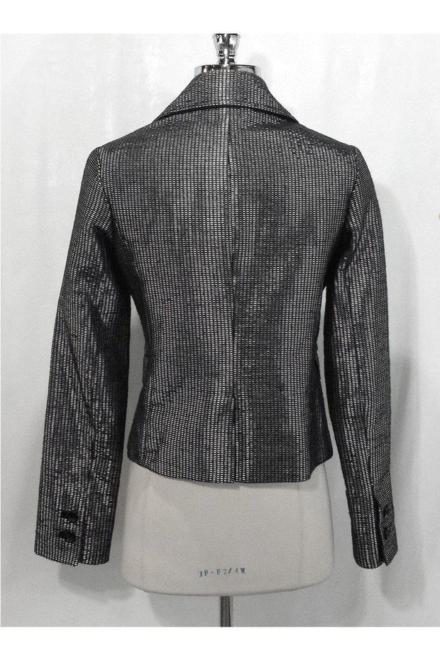 Current Boutique-Adam Lippes - Shiny Silver Embellished Blazer Sz S
