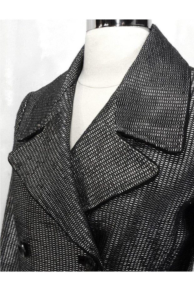 Current Boutique-Adam Lippes - Shiny Silver Embellished Blazer Sz S