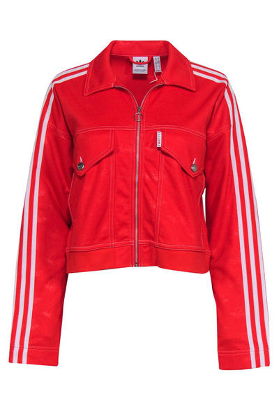 Current Boutique-Adidas x Fiorucci - Red Angel Baby Jacquard Track Jacket w/ Embroidered Back Graphic Sz M