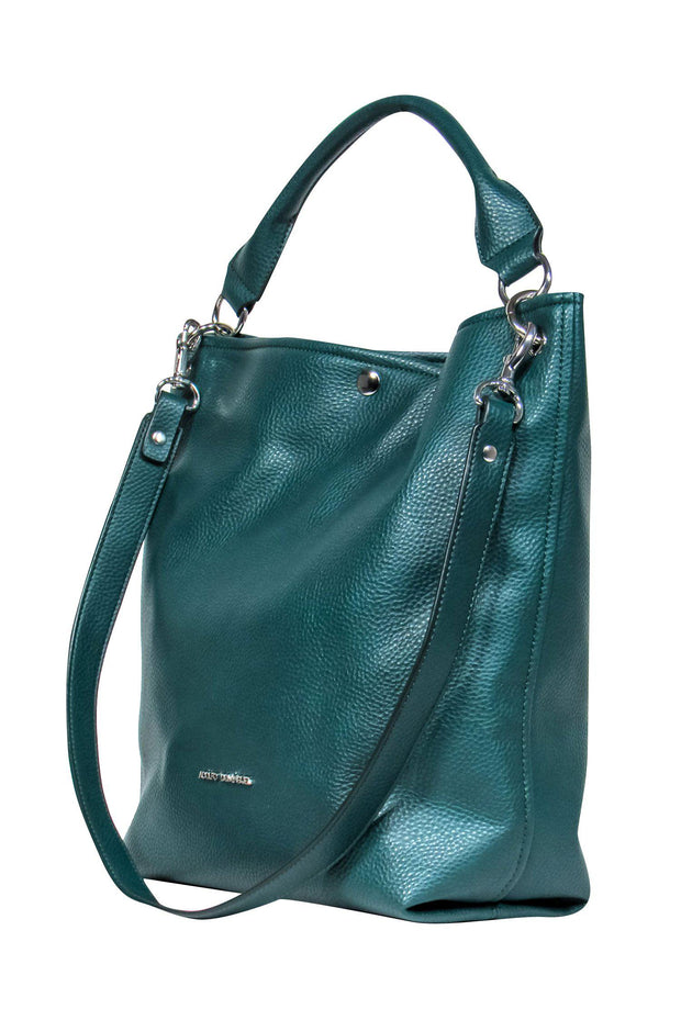 Current Boutique-Adolfo Dominguez - Emerald Green Pebbled Leather Convertible Tote