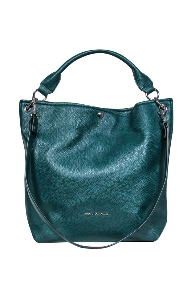 Current Boutique-Adolfo Dominguez - Emerald Green Pebbled Leather Convertible Tote
