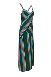 Current Boutique-Adrianna Papell - Green & Multicolor Striped Sleeveless Maxi Dress Sz 6
