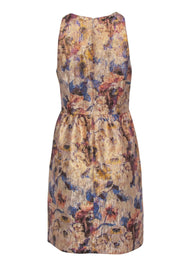 Current Boutique-Adrianna Papell - Metallic Multicolor Floral A-Line Dress w/ Beading Sz 6