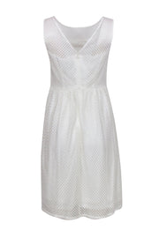 Current Boutique-Adrianna Papell - White Embroidered Textured Overlay Dress Sz 4