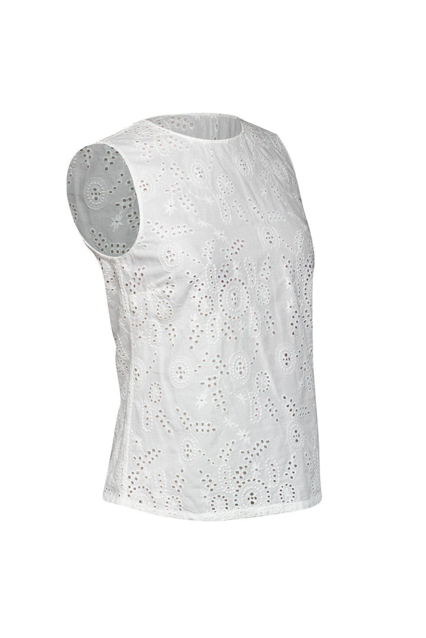 Current Boutique-Adriano Goldschmied - White Eyelet Tank Top Sz XS