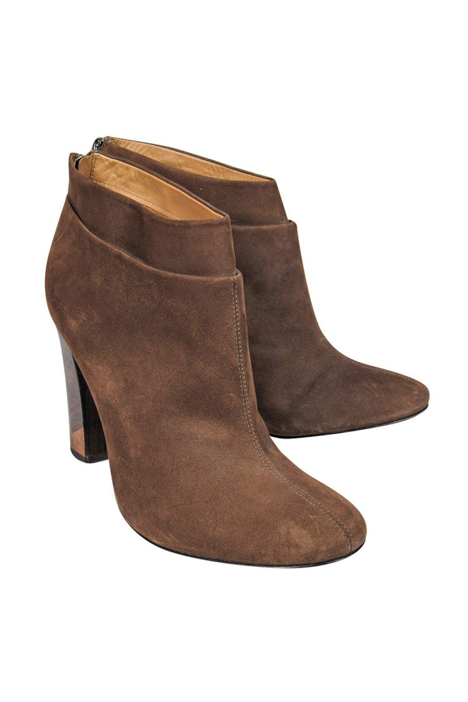 Aerin Brown Suede Heeled Booties Sz 9 Current Boutique