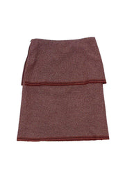 Current Boutique-Agnes B. - Burgundy Red Tweed Skirt Sz 4