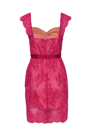 Current Boutique-Aidan Mattox - Hot Pink Embroidered Bodycon Dress Sz 6