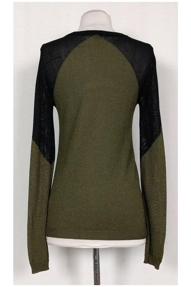 Current Boutique-Aiko - Green & Black Sparkle Sweater Sz M