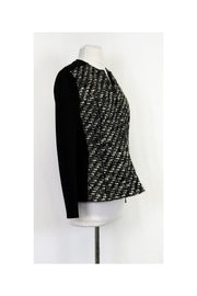 Current Boutique-Akris - Black Tweed Half Zip Jacket Sz 10