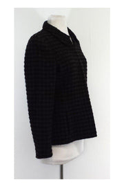 Current Boutique-Akris - Brown & Black Checkered Wool Jacket Sz 10