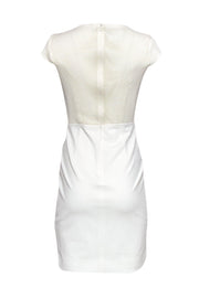 Current Boutique-Akris - Cream Bodycon Dress w/ Mesh Paneling Sz 6