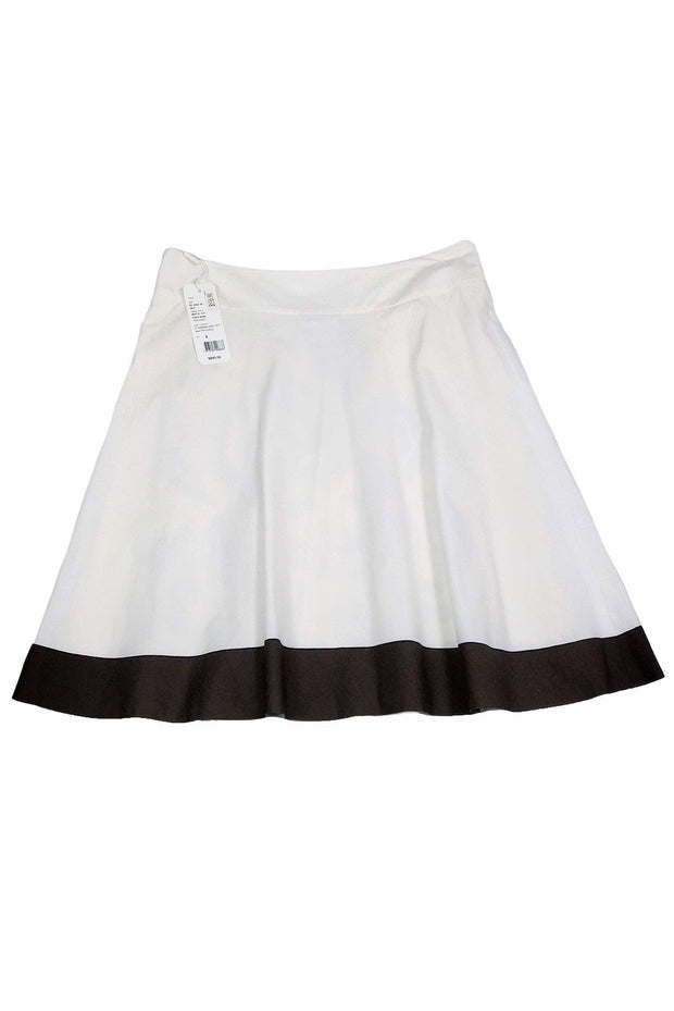Current Boutique-Akris - Cream & Taupe Floral Skirt Sz 8