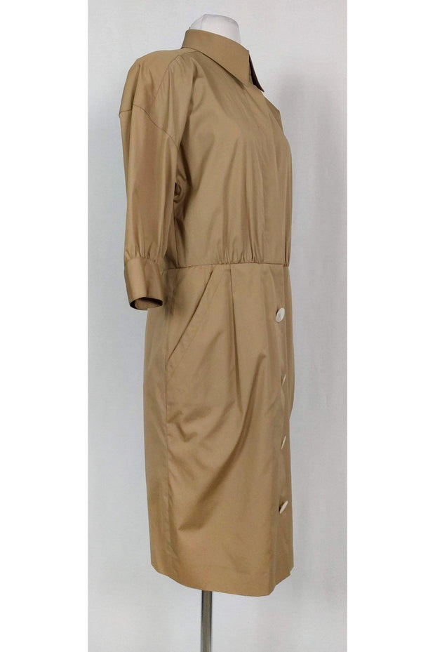 Current Boutique-Akris - Khaki Dress w/ Iridescent Buttons Sz 6