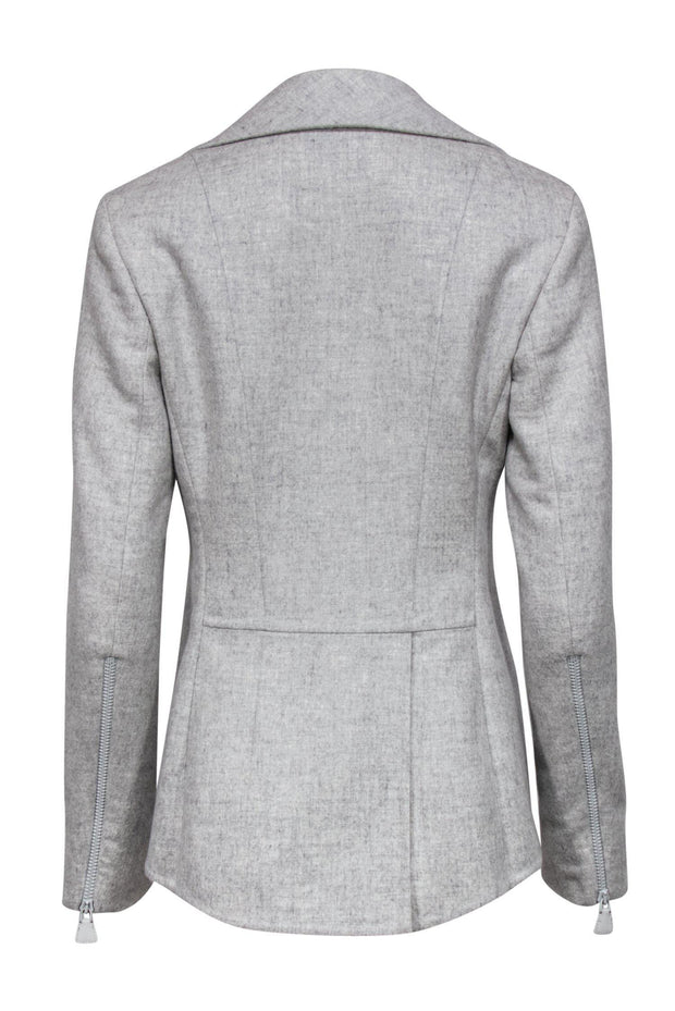 Current Boutique-Akris - Light Grey Cashmere Jacket w/ Zippered Collar Sz 6