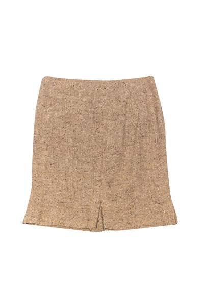 Current Boutique-Akris Punto - Beige Wool Blend A-Line Skirt Sz 12
