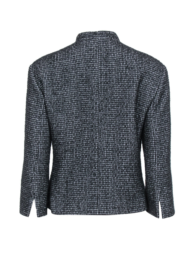 Current Boutique-Akris Punto - Black & Gray Textured Zip-Up Wool Blend Jacket Sz 8
