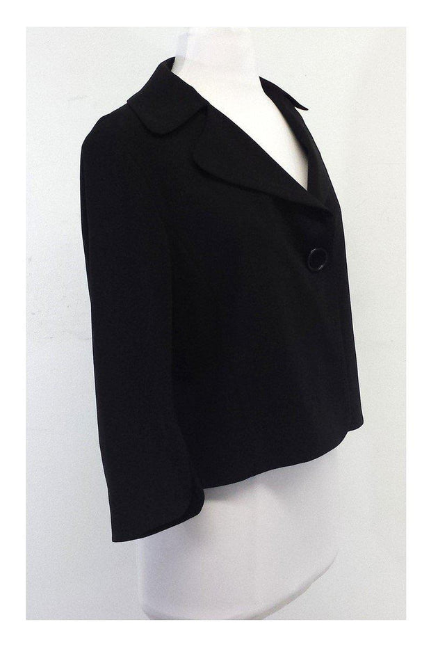 Current Boutique-Akris Punto - Black Wool Cropped Jacket Sz 8