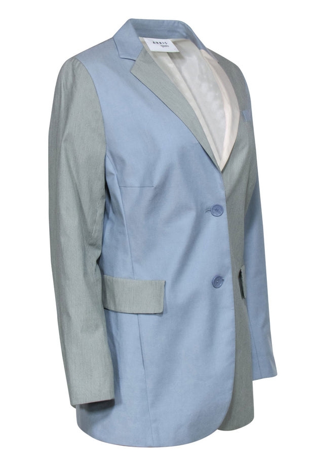 Current Boutique-Akris Punto - Blue & Grey Colorblocked Blazer Sz 14