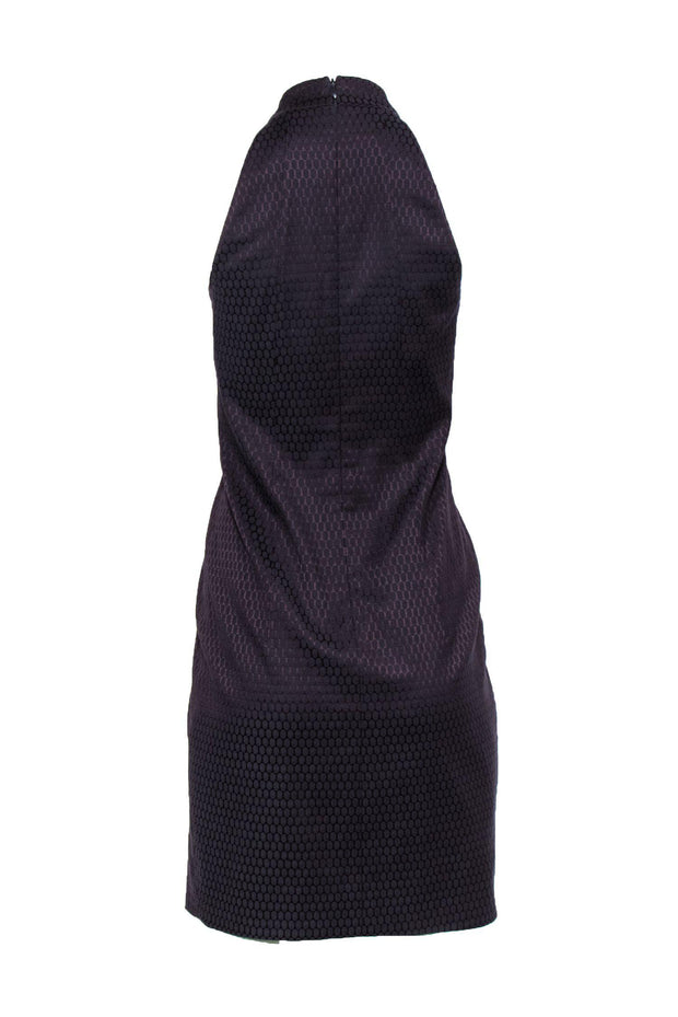 Current Boutique-Akris Punto - Dark Purple Spotted Sheath Dress Sz 4