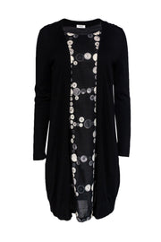 Current Boutique-Akris Punto - Faux Cardigan Look Dress w/ Button Print Sz 8