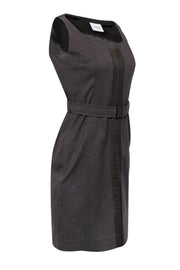 Current Boutique-Akris Punto - Grey Cotton Zip-Up Dress w/ Belt Sz 6