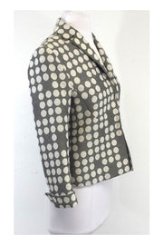 Current Boutique-Akris Punto - Grey & Ivory Polka Dot Wool Blend Blazer Sz 6