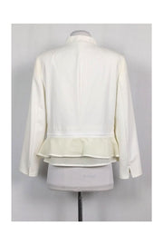 Current Boutique-Akris Punto - Ivory High Neck Jacket w/ Mesh Sz 12