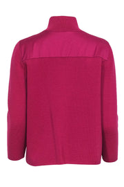 Current Boutique-Akris Punto - Magenta Knit Wool Zip-Up Cardigan Sz 14