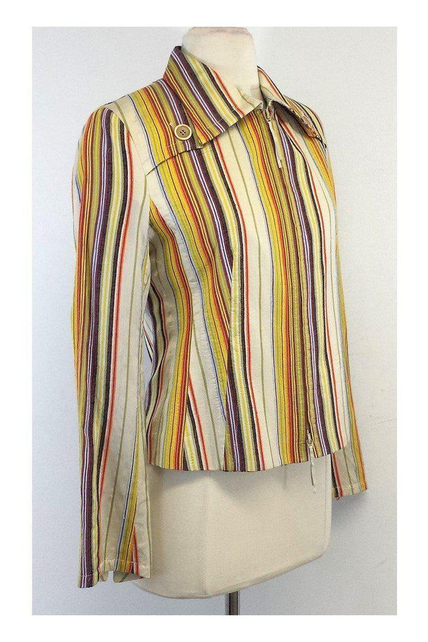 Current Boutique-Akris Punto - Multicolor Striped Zip Up Jacket Sz 4